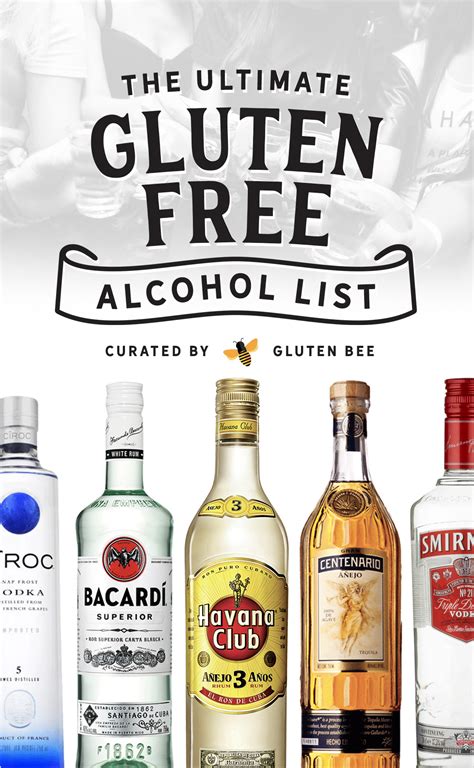 wheat free alcohol list.